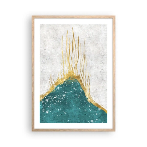 Plagát v ráme zo svetlého duba - Zlatý príliv - 50x70 cm