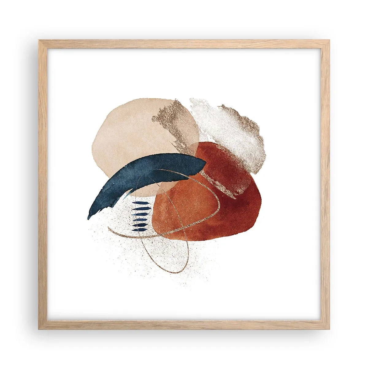 Plagát v ráme zo svetlého duba - Oválna kompozícia - 50x50 cm