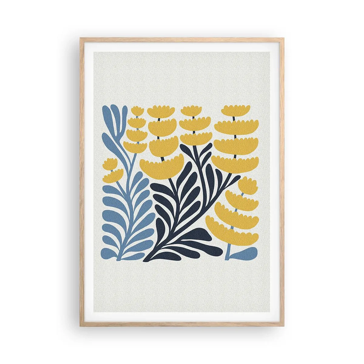 Plagát v ráme zo svetlého duba - Slnečný záhon - 70x100 cm