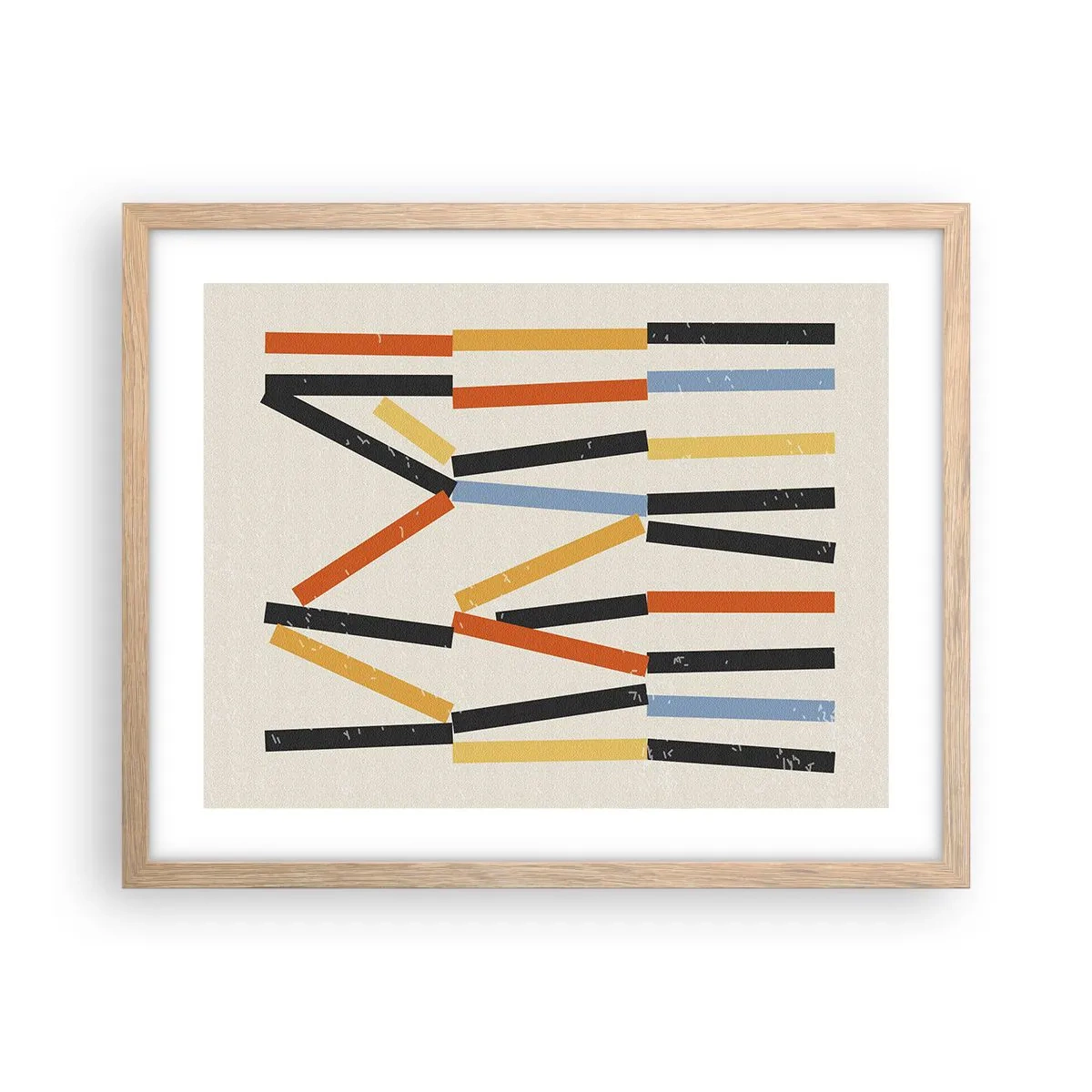 Plagát v ráme zo svetlého duba - Kompozícia na úrovni - 50x40 cm