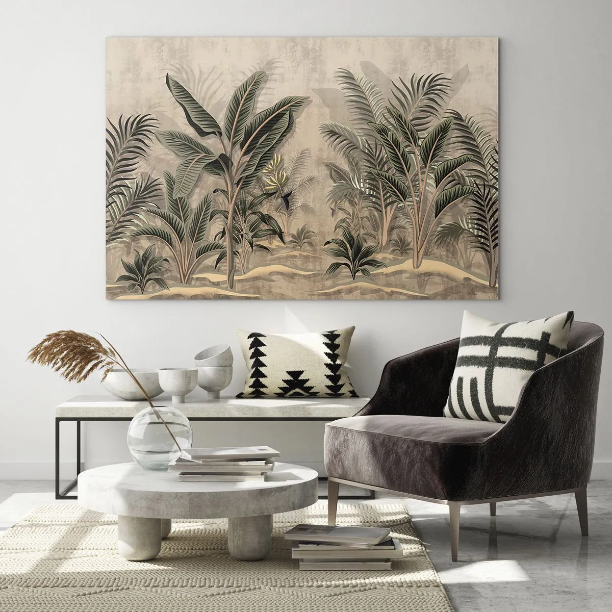 Obraz na skle - Rytina v koloniálnom štýle - 120x80 cm