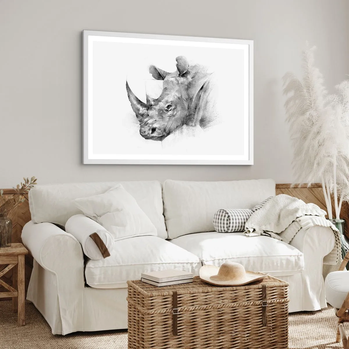 Plagát v bielom ráme - Africký portrét - 70x50 cm