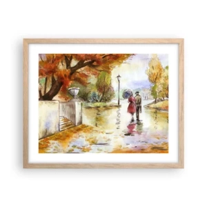 Plagát v ráme zo svetlého duba - Romantická jeseň v parku
 - 50x40 cm
