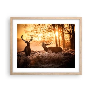 Plagát v ráme zo svetlého duba - Sen poľovníka - 50x40 cm