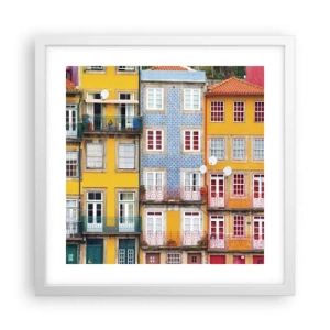 Plagát v bielom ráme - Farby starého mesta - 40x40 cm