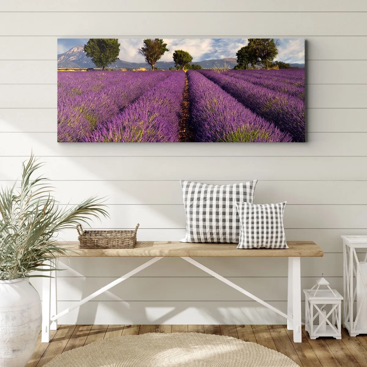 Obraz na plátne - Levanduľové polia - 90x30 cm