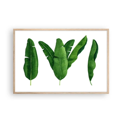 Plagát v ráme zo svetlého duba - Zelená symetria - 91x61 cm