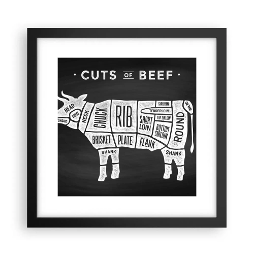 Plagát v čiernom ráme - Šlabikár mäsiara - 30x30 cm