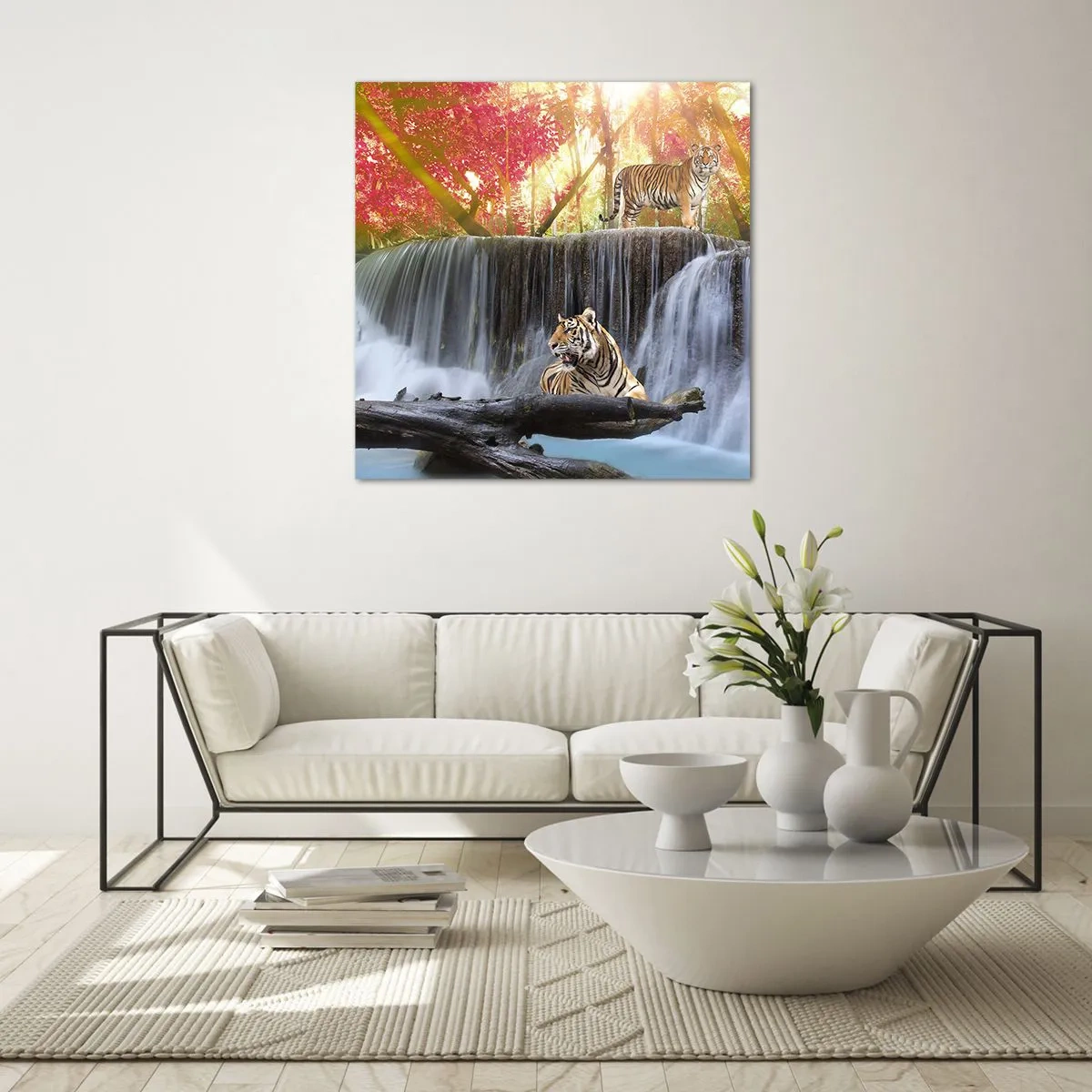 Obraz na skle - Surrealistická krajina    - 40x40 cm