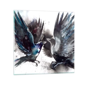 Obraz na skle - Havran havranovi… - 60x60 cm