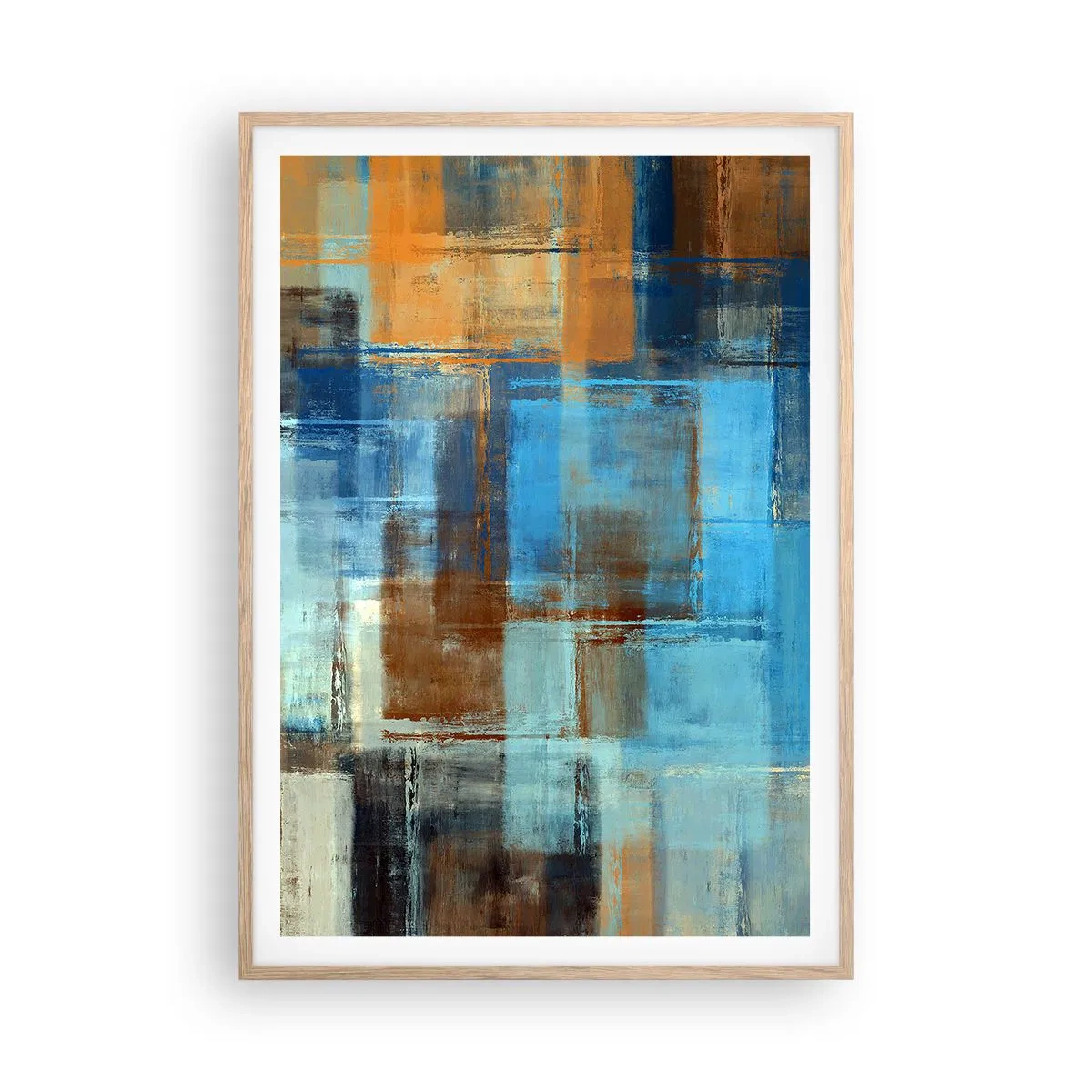 Plagát v ráme zo svetlého duba - Cez modrý závoj - 70x100 cm