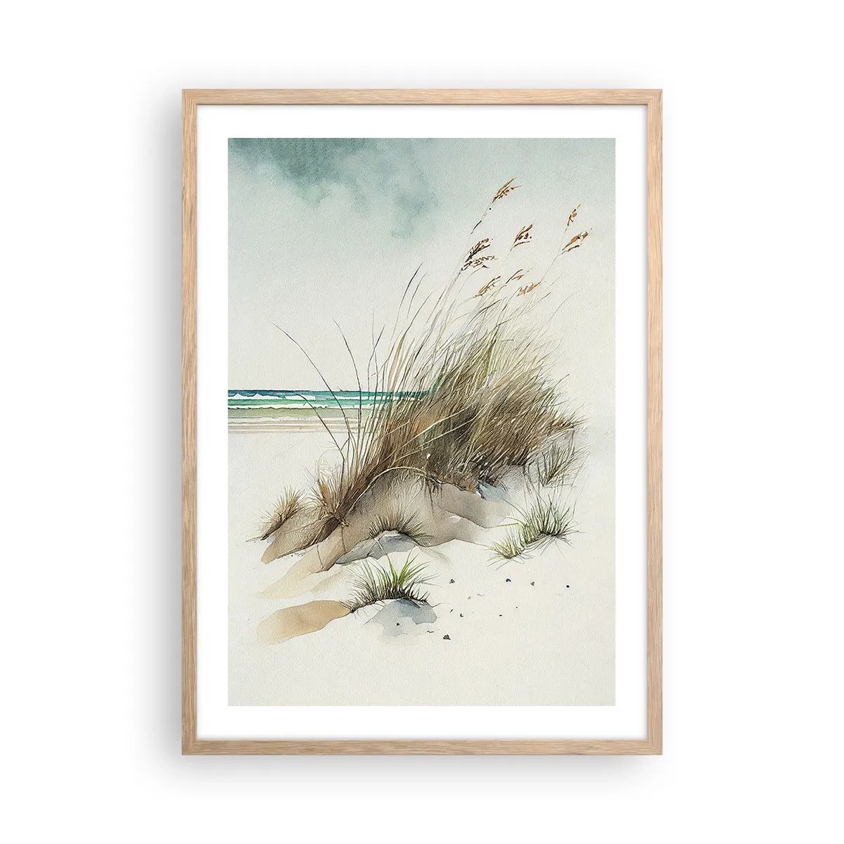 Plagát v ráme zo svetlého duba - Zahalené v piesku - 50x70 cm
