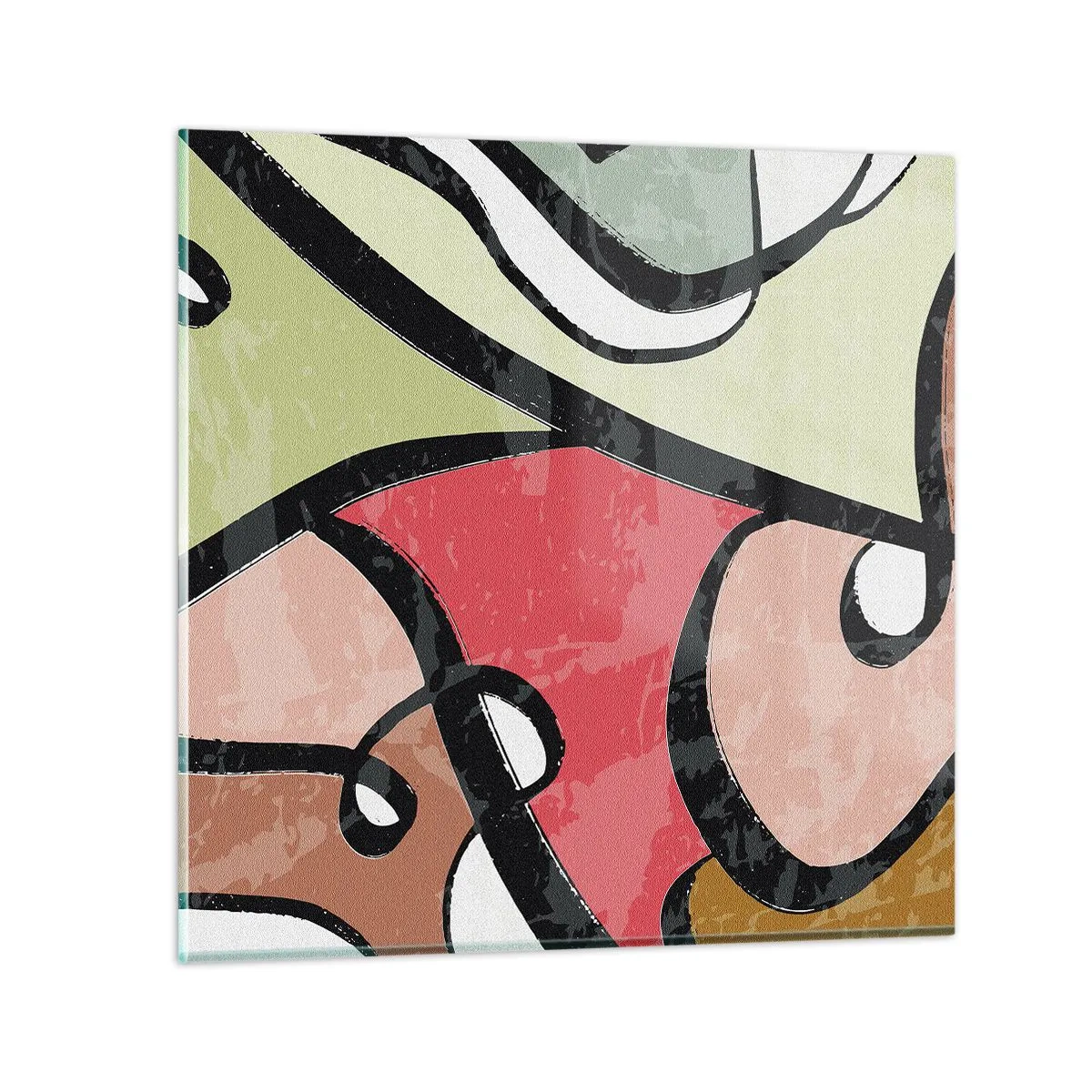 Obraz na skle - Piruety uprostred farieb - 60x60 cm