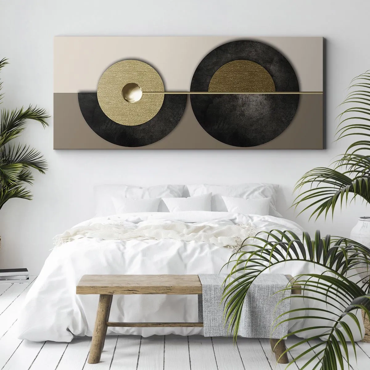 Obraz na plátne - Variácie okolo kruhu - 120x50 cm