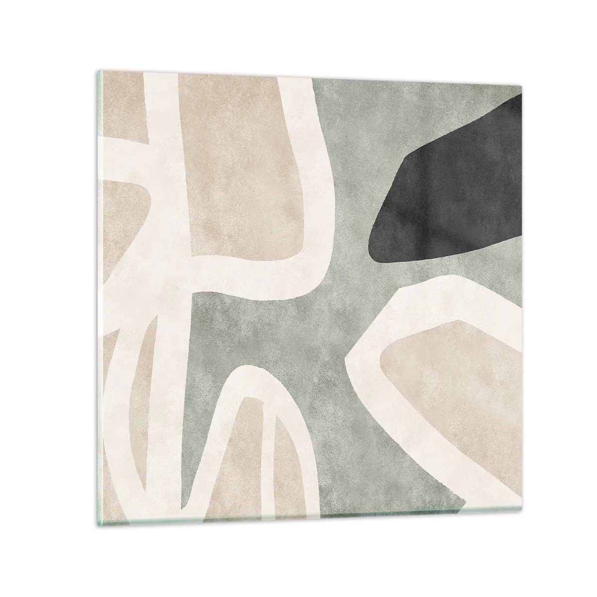 Obraz na skle - Kompozícia s čiernym motívom - 40x40 cm