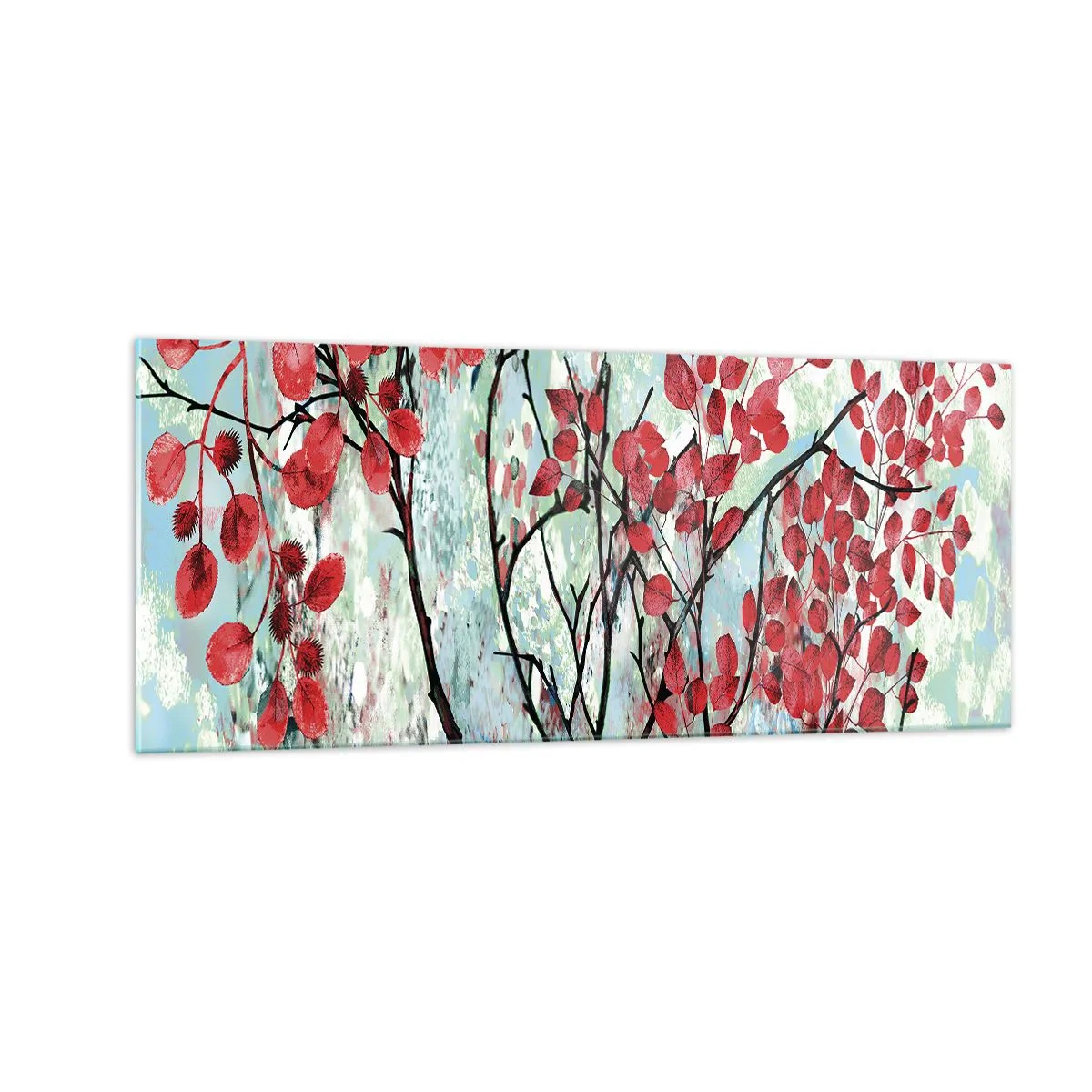Obraz na skle - Strom v šarlátovej - 100x40 cm