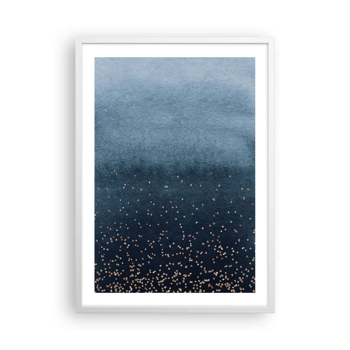 Plagát v bielom ráme - Kompozícia – modrej fázy - 50x70 cm