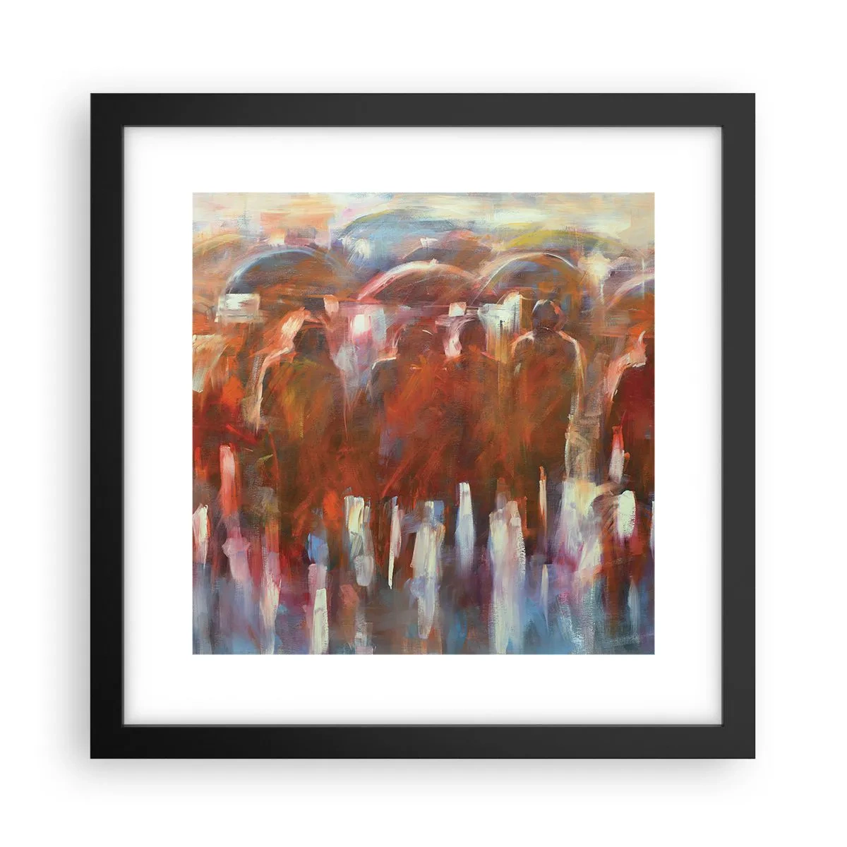 Plagát v čiernom ráme - Rovnocenní v daždi a hmle - 30x30 cm