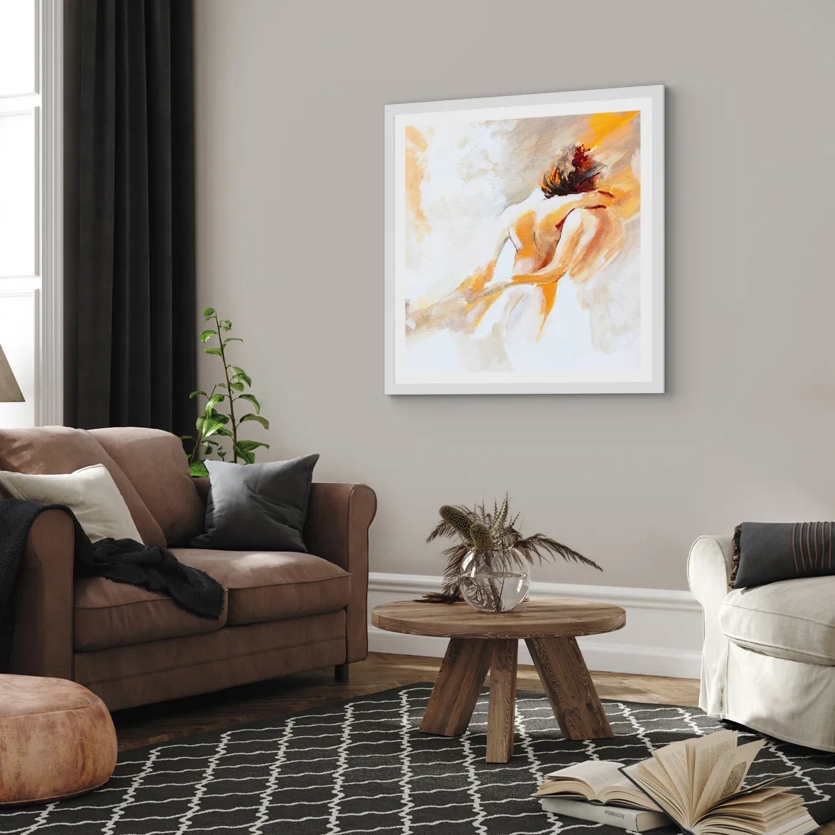 Plagát v bielom ráme - Blízkosť v nebi - 40x40 cm