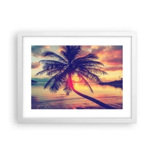 Plagát v bielom ráme - Večer pod palmami - 40x30 cm