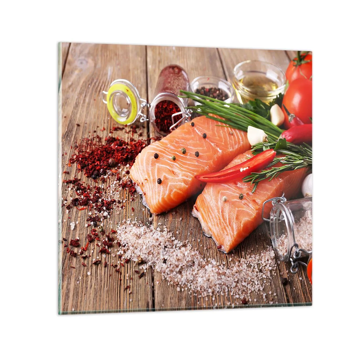 Obraz na skle - Nórske dobrodružstvo v kuchyni - 70x70 cm