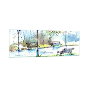 Obraz na skle - Kúzlo parkového ticha - 90x30 cm
