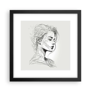 Plagát v čiernom ráme - Portrét v zamyslení - 30x30 cm