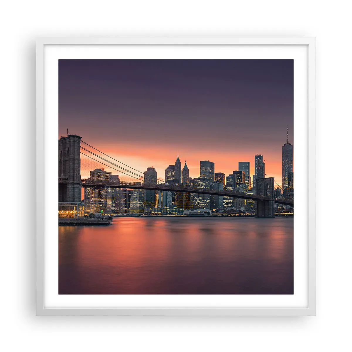 Plagát v bielom ráme - Ponorené do ľaliového ticha - 60x60 cm