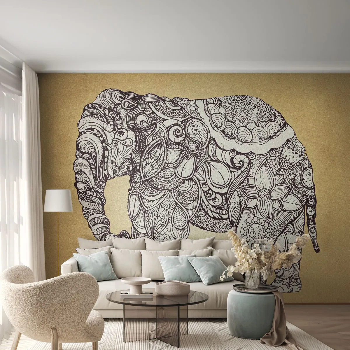 Fototapeta Premium Canvas - Skrytý slon - Slon, indický, Zviera - 250x175 cm