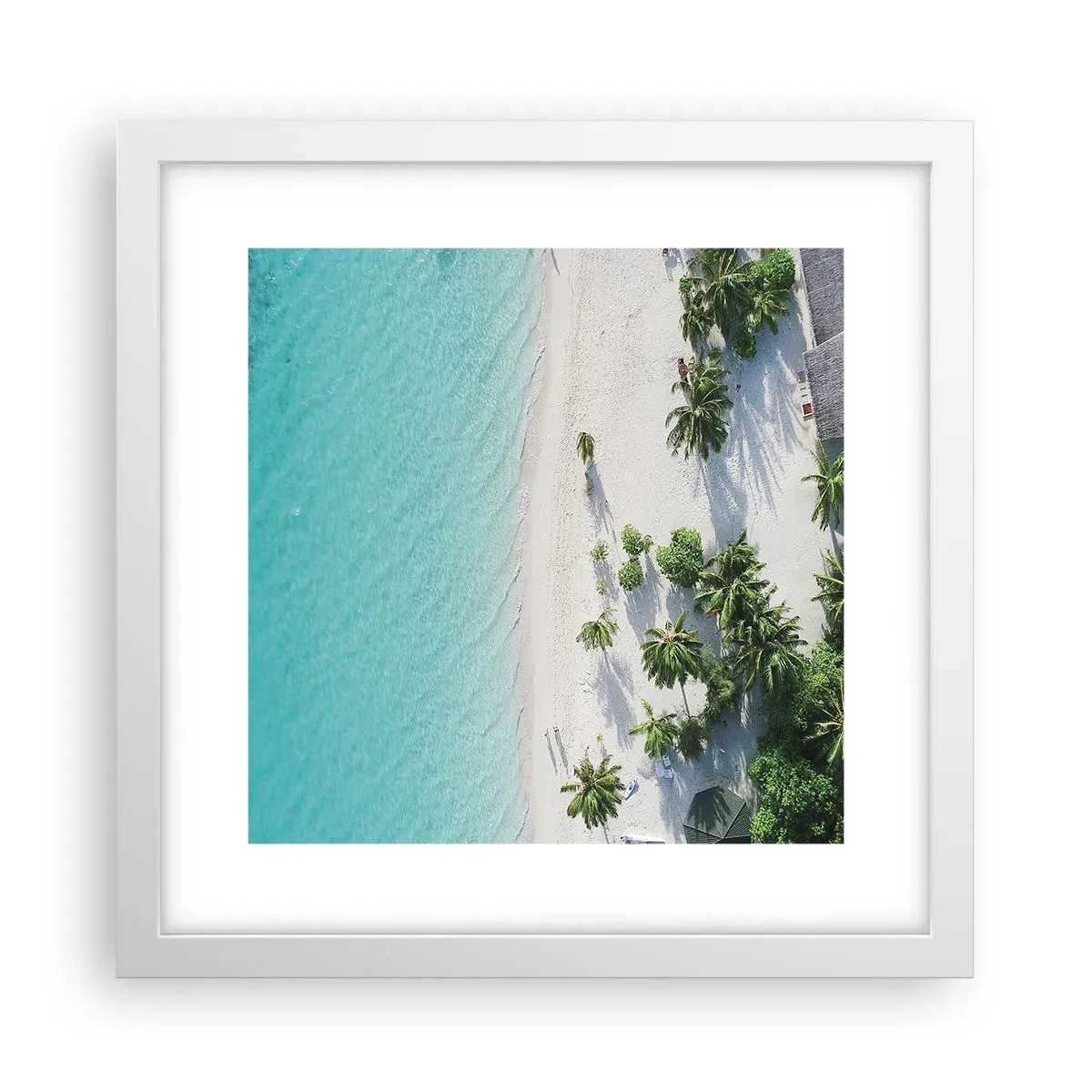 Plagát v bielom ráme - Dovolenka v raji - 30x30 cm
