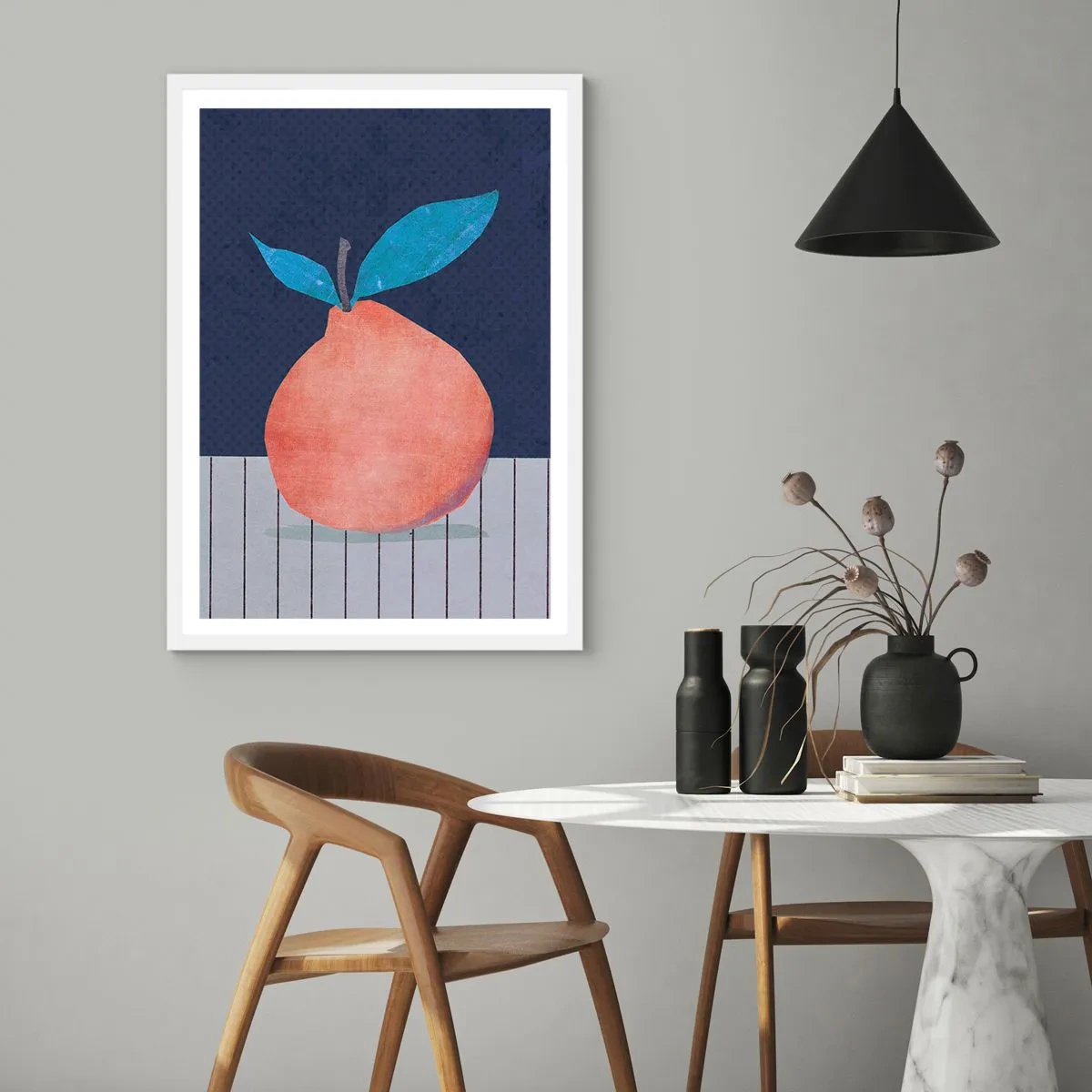 Plagát v bielom ráme - Konvexita a rovina - 61x91 cm