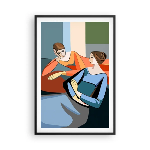 Plagát v čiernom ráme - Dôverná chvíľa - 61x91 cm