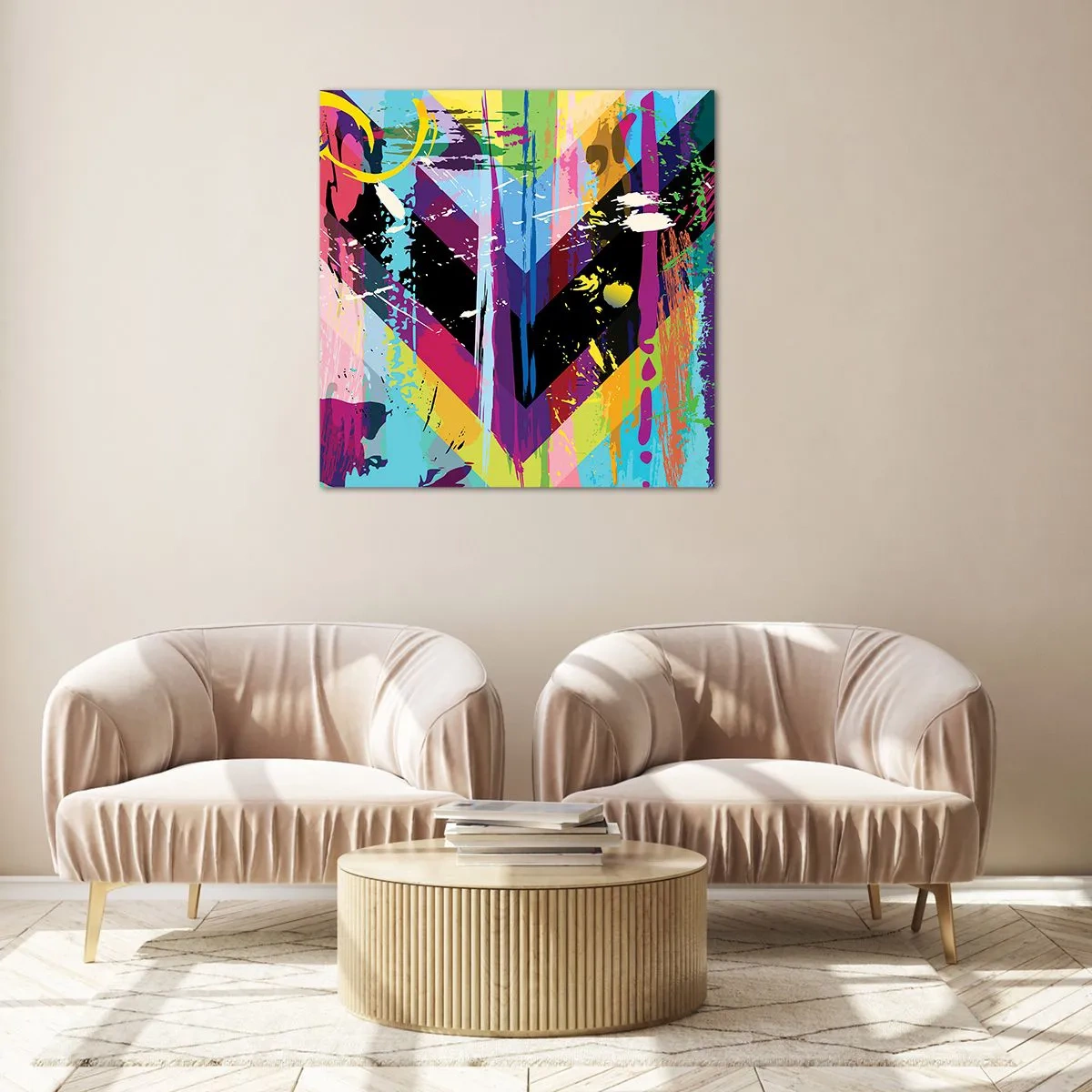 Obraz na skle - Zhora nadol - 70x70 cm