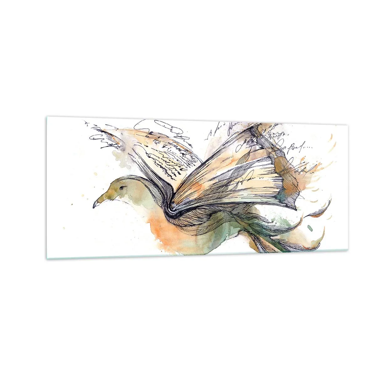 Obraz na skle - Na krídlach poézie - 100x40 cm