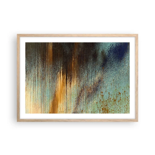 Plagát v ráme zo svetlého duba - Nenáhodná farebná kompozícia - 70x50 cm