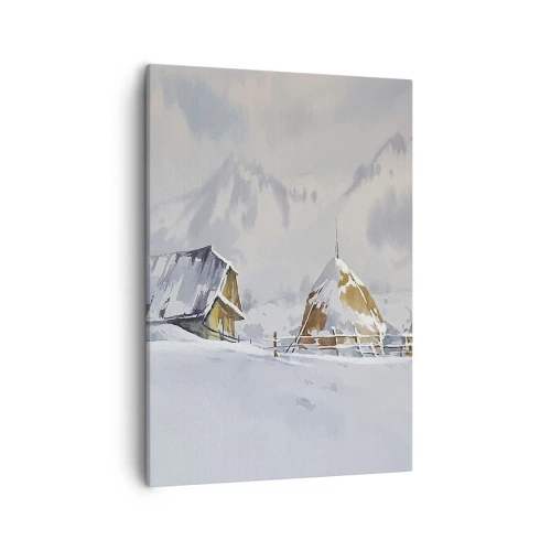 Obraz na plátne - V zasneženom údolí - 50x70 cm