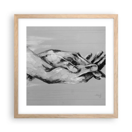 Plagát v ráme zo svetlého duba - Začiatok… - 40x40 cm