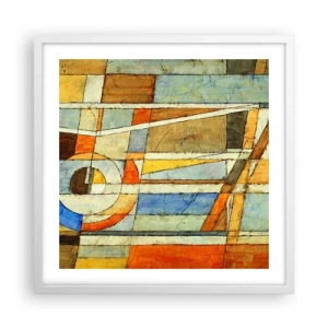 Plagát v bielom ráme - Kubizmus na stavbe - 50x50 cm