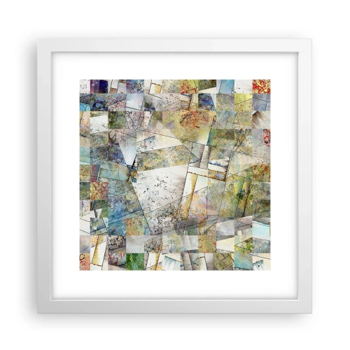 Plagát v bielom ráme - Geometrické preskupenie - 30x30 cm