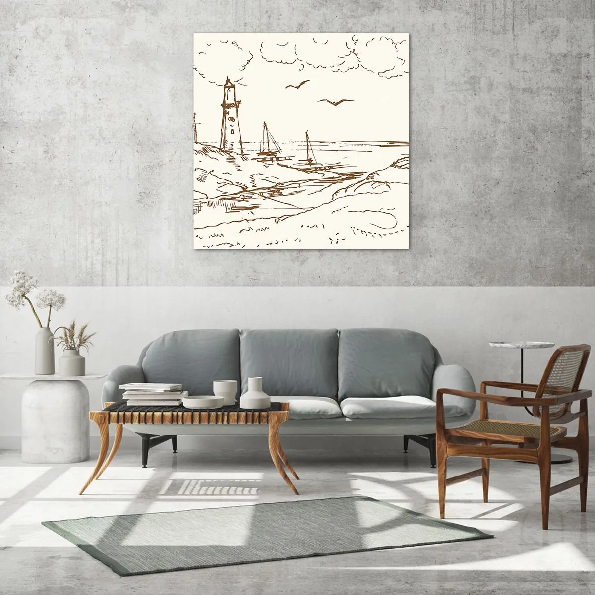 Obraz na skle - Náčrt letných spomienok - 70x70 cm