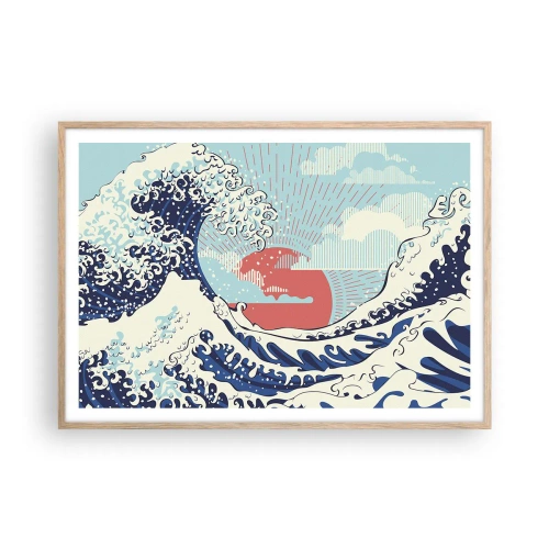 Plagát v ráme zo svetlého duba - Z japonských inšpirácií - 100x70 cm
