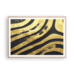 Plagát v ráme zo svetlého duba - Všetko plynie - 100x70 cm