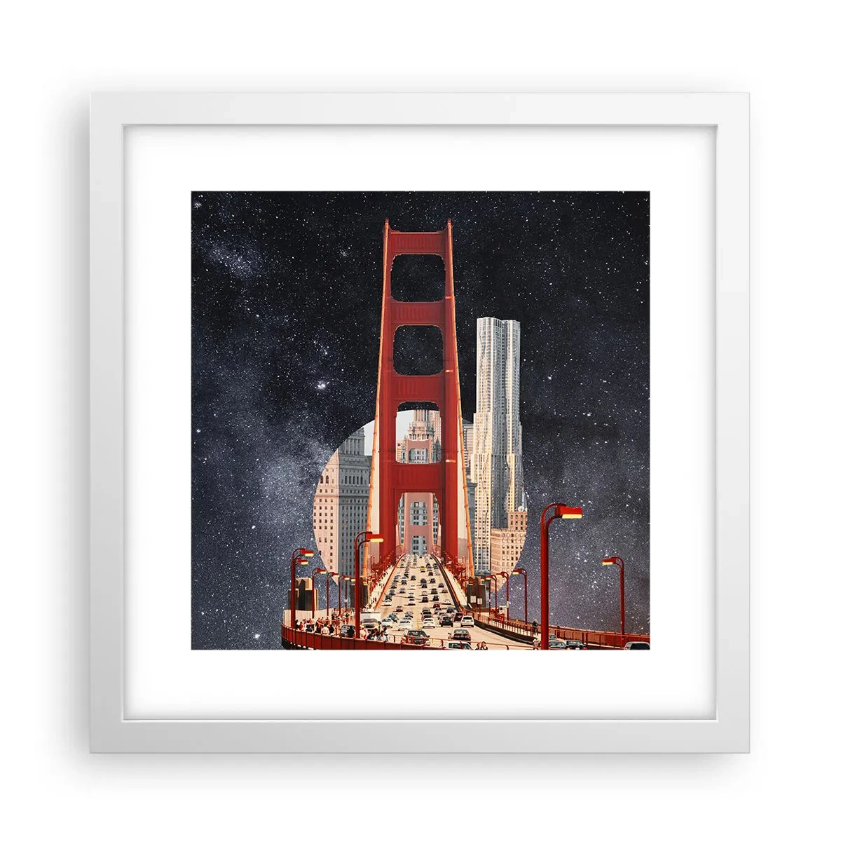 Plagát v bielom ráme - Vždy v centre - 30x30 cm