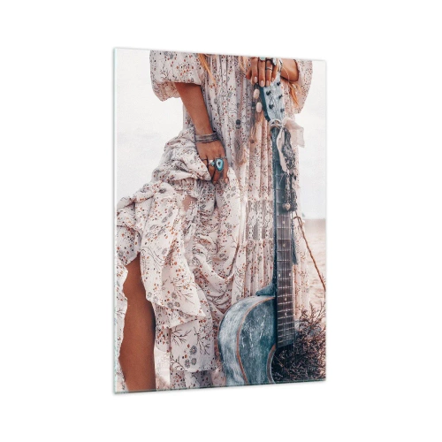 Obraz na skle - Kvetinové deti na ceste - 70x100 cm