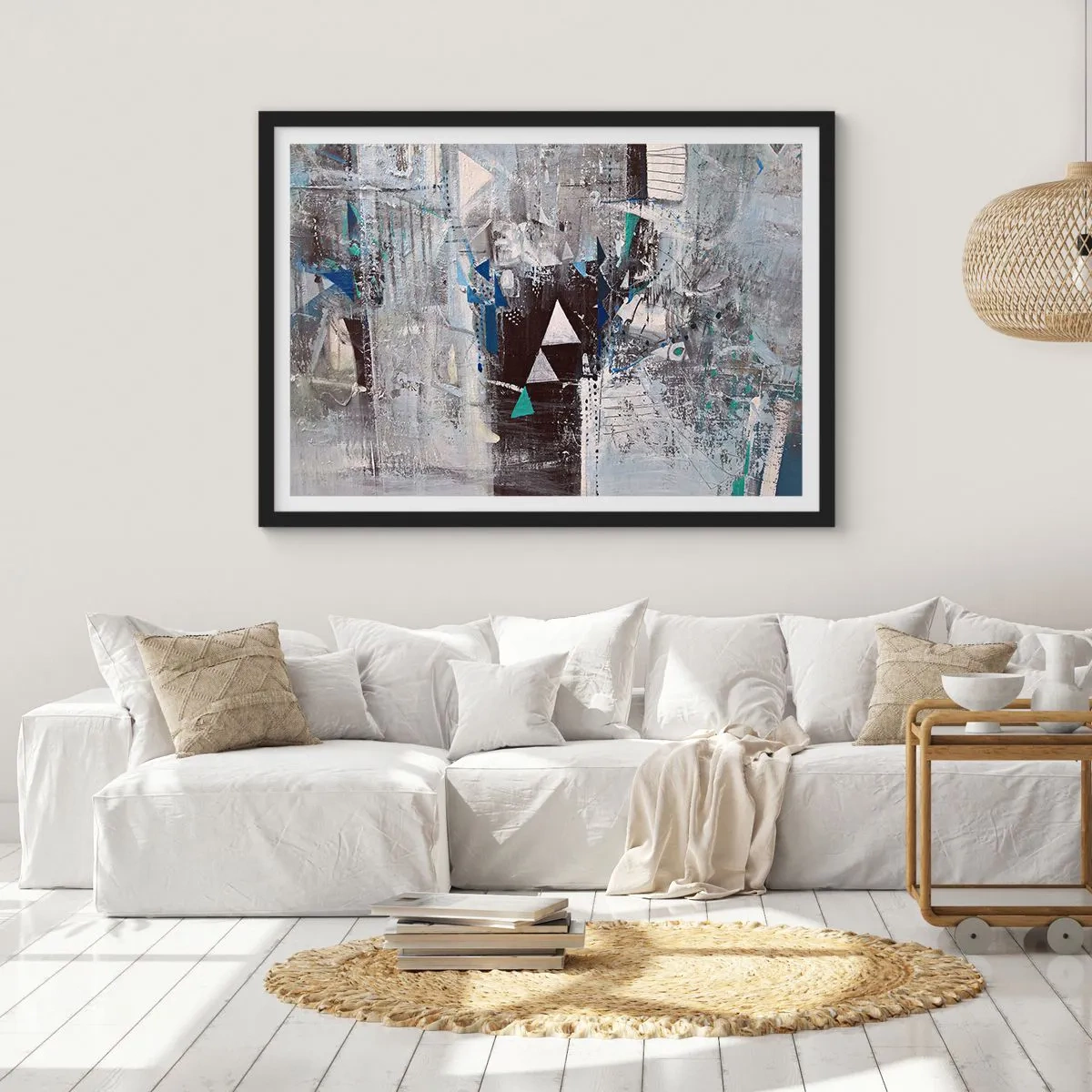 Plagát v čiernom ráme - Prednostné poradie trojuholníkov - 70x50 cm