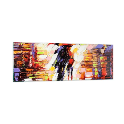 Obraz na skle - Spoločne cez noc a dážď - 90x30 cm