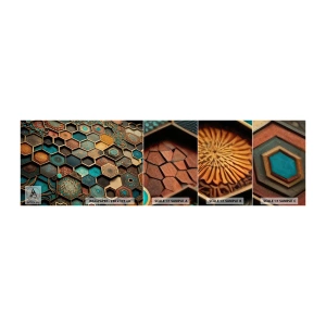 Vzorka Fototapeta Standard Eco - Arabské ornamenty – variácia - Kocka, Mozaika, Vzor - 100x30 cm