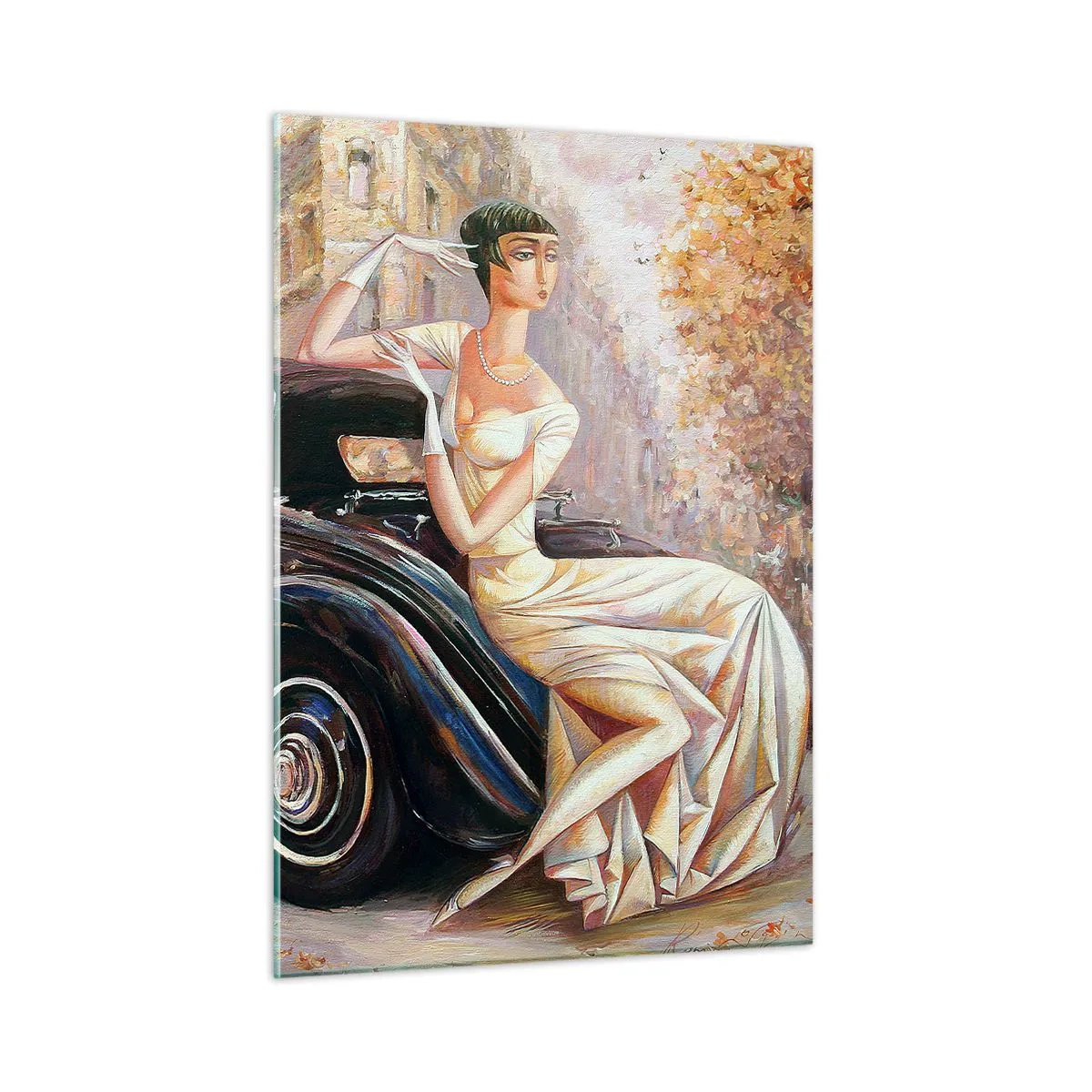 Obraz na skle - Elegancia v retro štýle - 50x70 cm