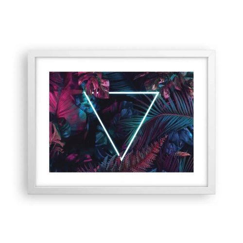 Plagát v bielom ráme - Záhrada v disco štýle - 40x30 cm