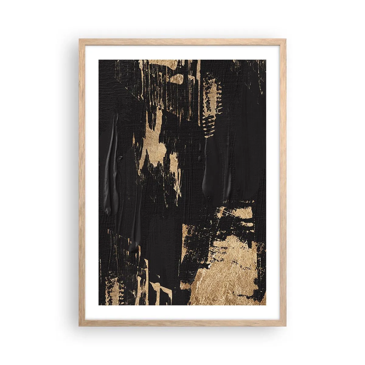 Plagát v ráme zo svetlého duba - Stopa dotyku - 50x70 cm